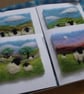 Set of 4 Needle felted Sheep themed cards letterbox collection