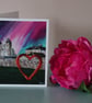 Enniskillen Love Northern Lights Blank Greetings Card