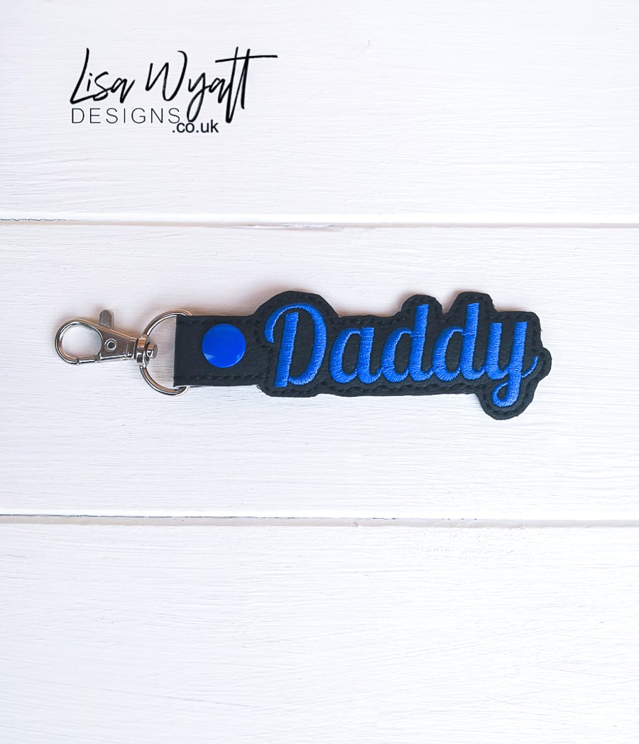 Daddy Keyring, Daddy Christmas Gift, Daddy Word Key Fob, Daddy Keychain