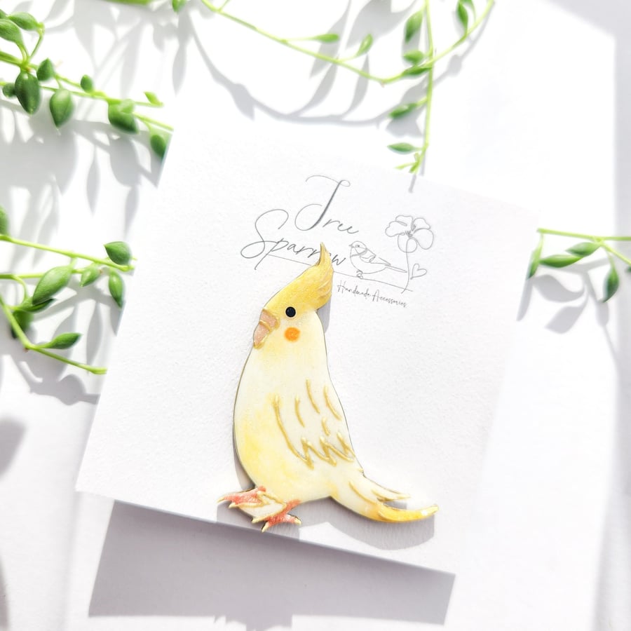 Hand-painted Bird Brooch