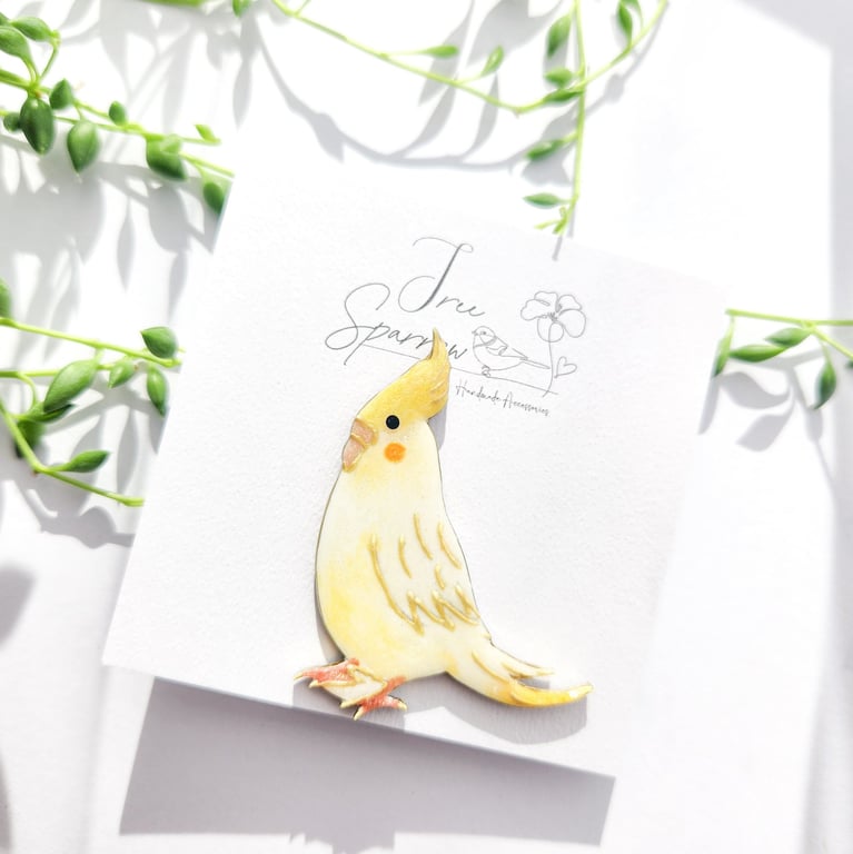 Hand-painted Bird Brooch