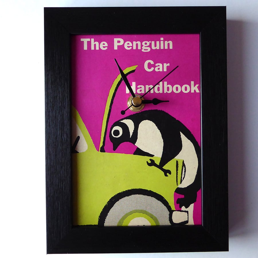 The Penguin Car Handbook framed book clock (1961)