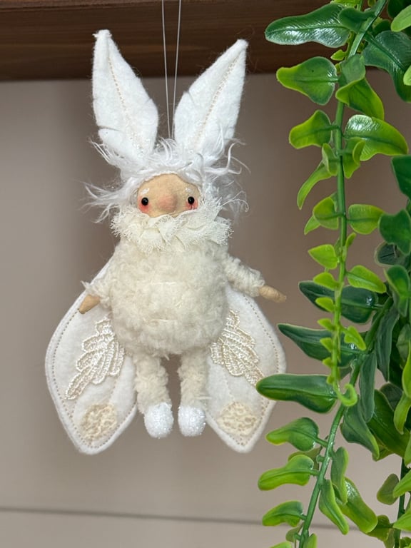 Spun Cotton Winter Moth Art Doll Cream