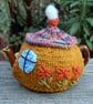  Country cottage tea cosy - hand embroidered - for one or two cup teapot - Image 3