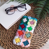 Crochet Case Pouch For Glasses Or Phone Turquoise