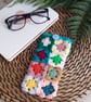 Crochet Case Pouch For Glasses Or Phone Turquoise