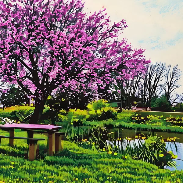 A5 Greeting Card May Well Creek Therry Tree