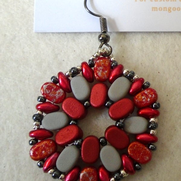 Hexagonal bead earrings (customisable)