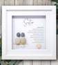 Personalised Sister Pebble Art Birthday Gift, Handmade Pebble Picture, Present