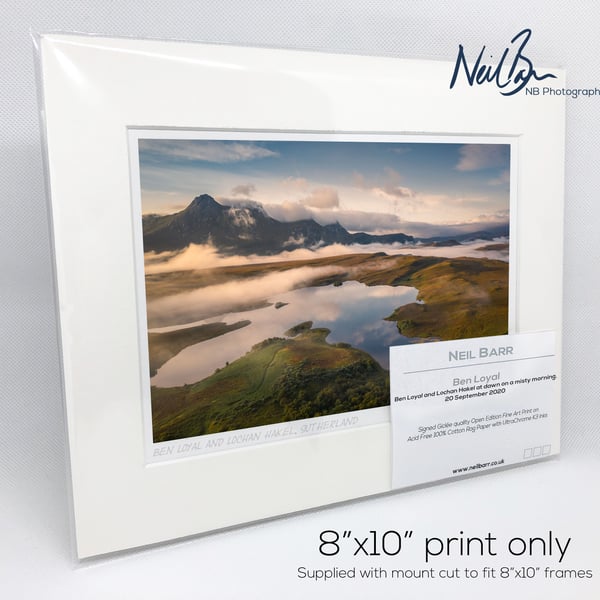 Ben Loyal & Lochan Hakel, Sutherland, Scotland - A5 (10" x 8") Unframed Print