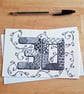 30th Birthday Card - Quirky Patterned Doodle Art Milestone Card