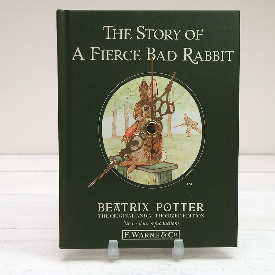 The Story Of A Fierce Bad Rabbit by Beatrix Potter book clock.  