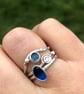 Blue Topaz Stack Ring, pebble ring, sea themed jewelery, gift for her, ocean,  - Image 9