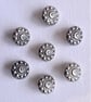 7 x tiny silver pretty buttons 12mm diameter, small silver buttons - Image 3