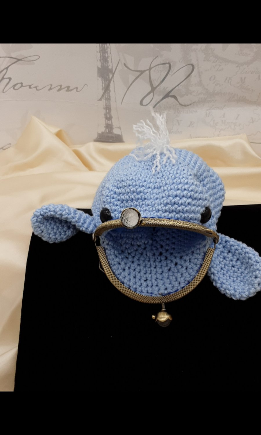 Cute crocheted whale purse