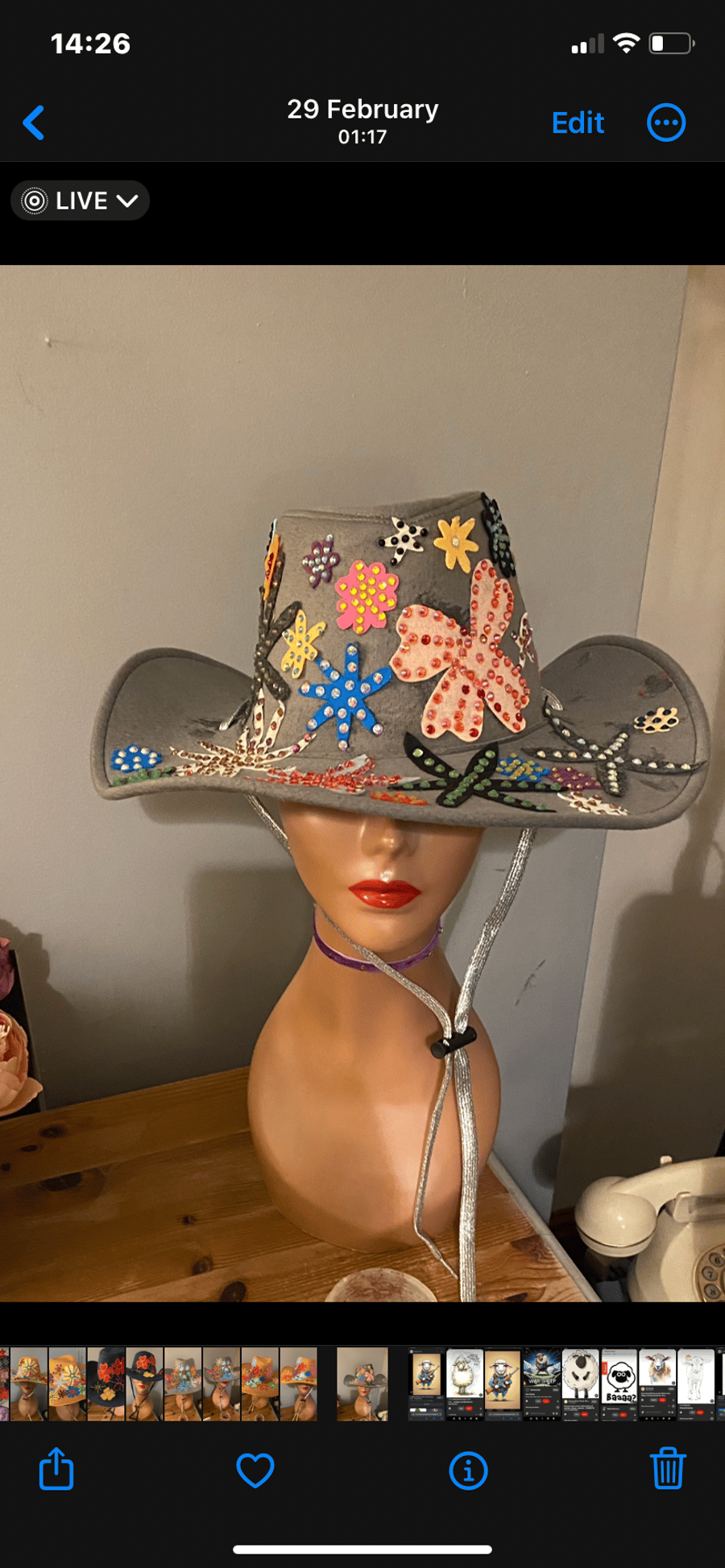 Embellished hat 