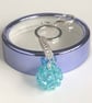 Handbag Charm, Turquoise Crystal with a Chainmaille Chain and Keyring - Last One - Image 1