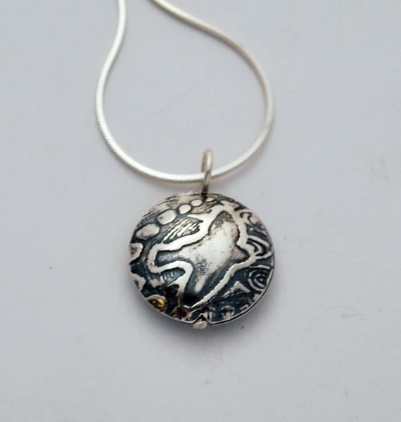 Sterling Silver Pattern bird on the wing pendant, small