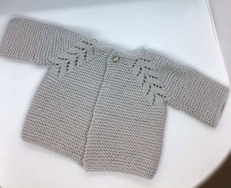 Pale Grey Baby Cardigan 0-3 months 
