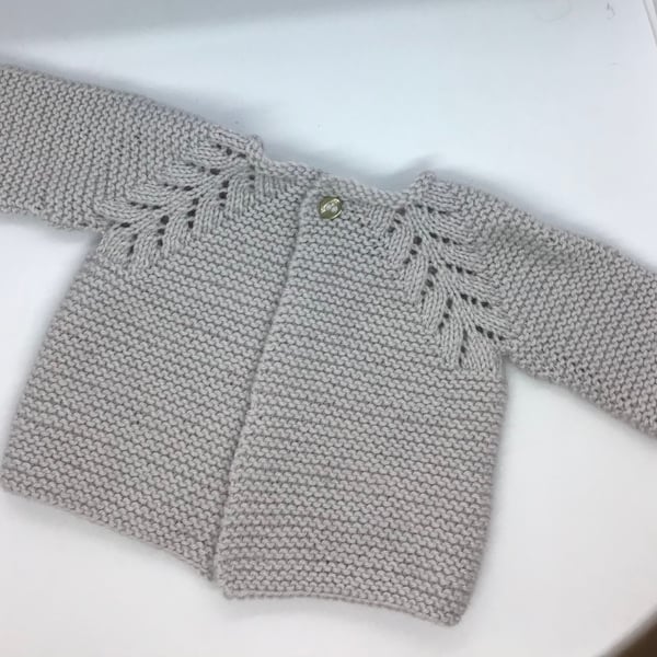 Pale Grey Baby Cardigan 0-3 months 