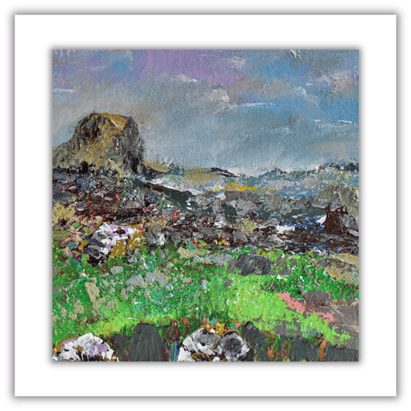 Original coastal landscape painting - Catterline - Scotland - framed