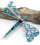 Silver Dragonfly Brooch, With Blue Crystals - Image 1