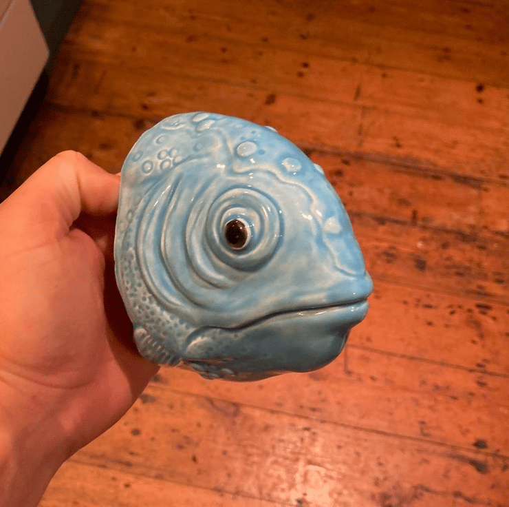 Ceramic Wall Mounted Fish Head Sculpture - Folksy