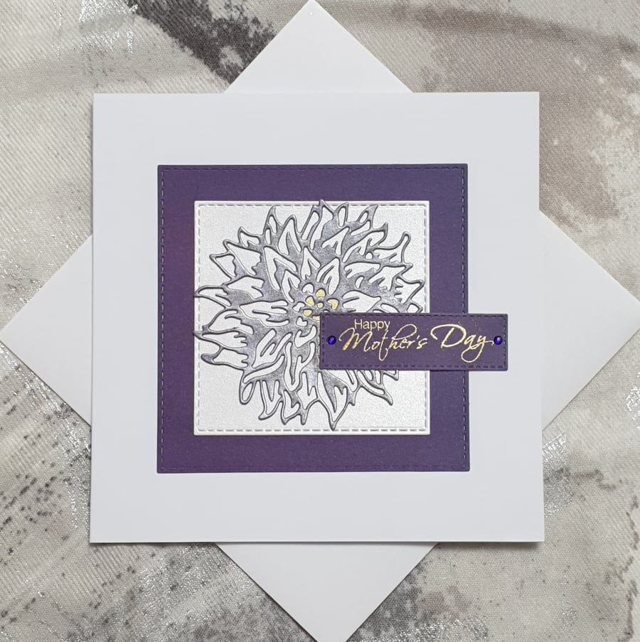 Purple Dahlia Mother's Day Card