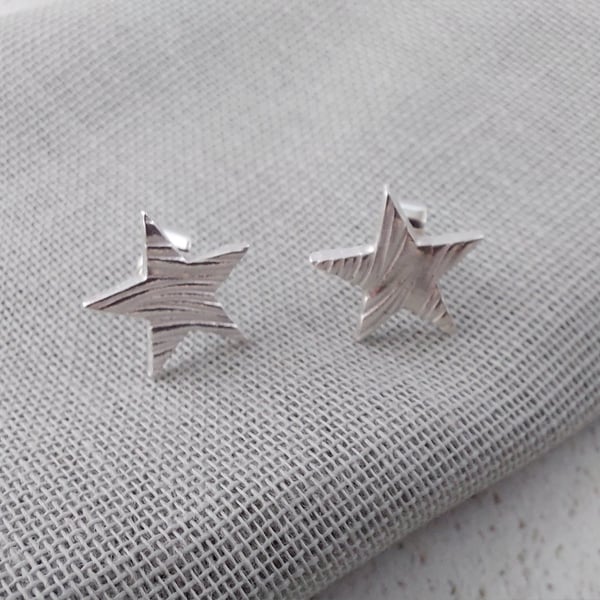 Silver Star Stud Earrings