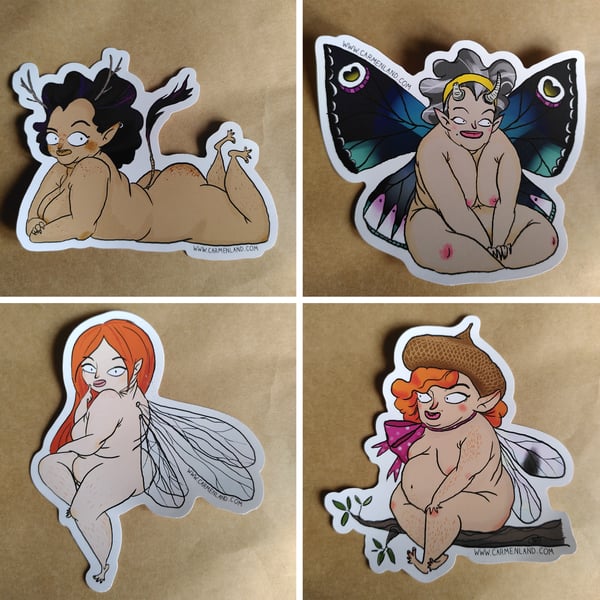 Fat Fairy Sticker - Set of 4