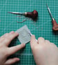 A6 Card & Envelope, Vampire Fangs linocut, hand printed - Image 6