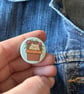 Hedgehog in plant pot badge. 25mm badge. Hedgehog pin. Animal lover gift. - Image 2