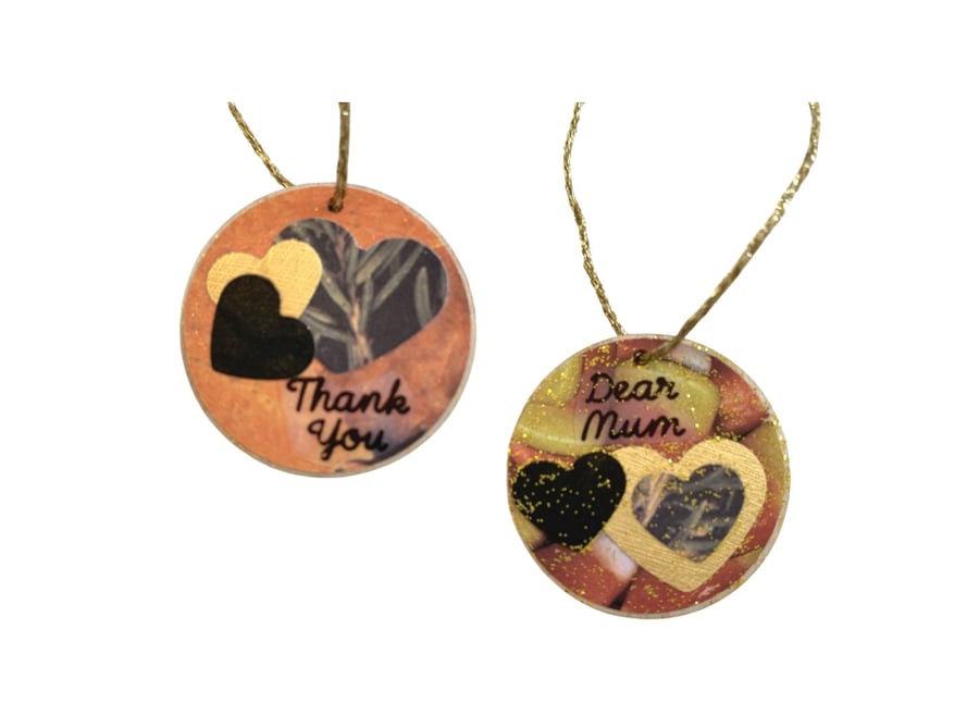 Thank You Mum Hanging Decoration Love Token Hearts Orange Candy Mini Reminder