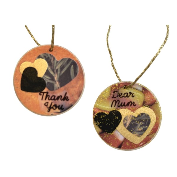 Thank You Mum Hanging Decoration Love Token Hearts Orange Candy Mini Reminder