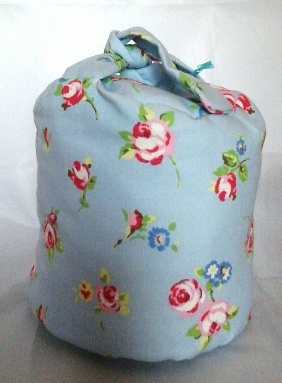 Fabric doorstop  Blue floral