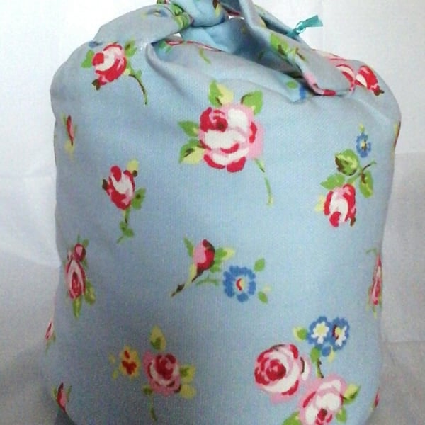 Fabric doorstop  Blue floral