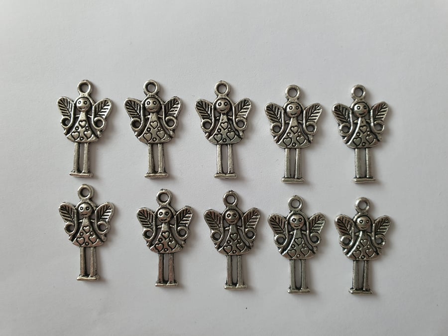 Fairy in a heart dress charms x10