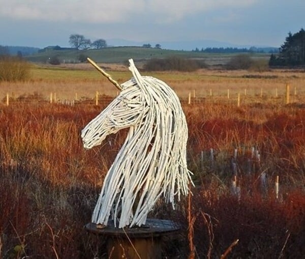 Unicorn Large Wood Garden Sculpture