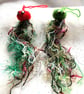 2 x hand knitted cheery Christmas jellyfish 