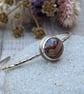 Sterling Silver Hammered Cuff Bangle with Agate - JBJ10002 - Image 4