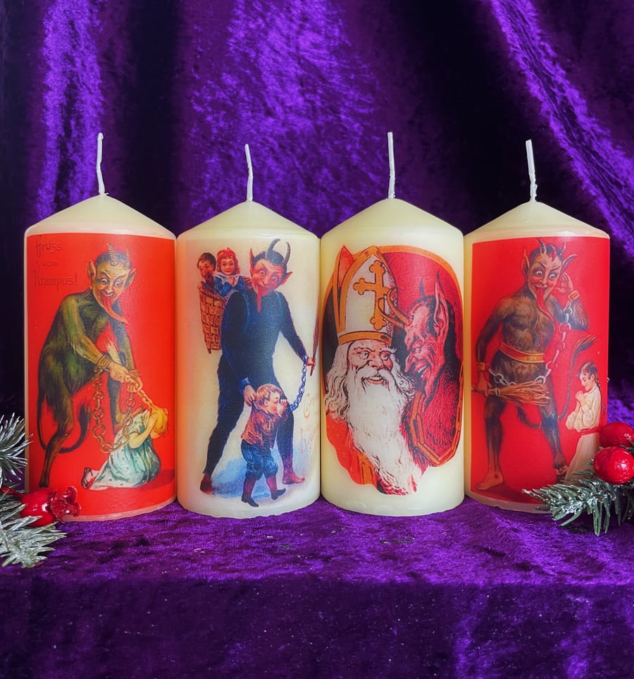 Set Of Four Vintage Krampus Scented Candles 2023 Set 