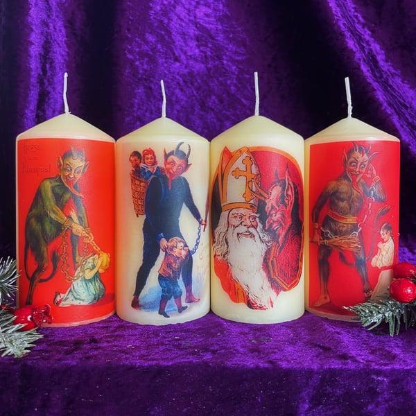 Set Of Four Vintage Krampus Scented Candles 2023 Set 