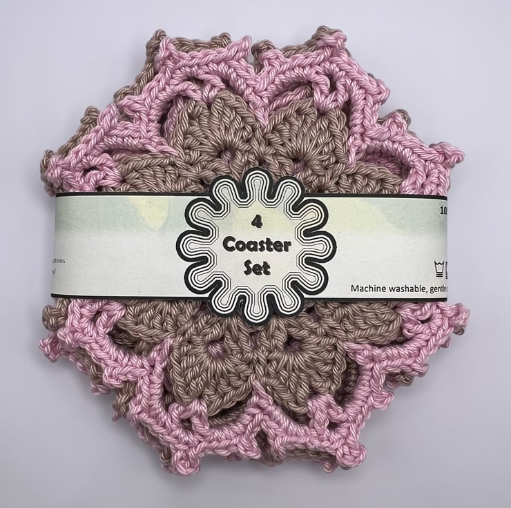 Crocheted Coaster Set Folksy