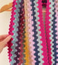 Multicoloured Crochet Infinity Scarf - Handmade - Granny Stripe - Image 3