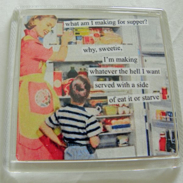 What's For Dinner Fridge Magnet