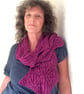 Hand Knit Pink Scarf silk blend yarn - Image 1