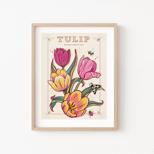 Tulip Language of Flowers Illustration Print