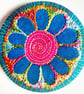 58mm Fabric Pocket Mirror with Free Machine Embroidery