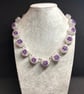 Bubbles Crackled Quartz and Amethyst handmade necklace - Image 1