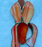 Stained glass iris - orange sunset petals